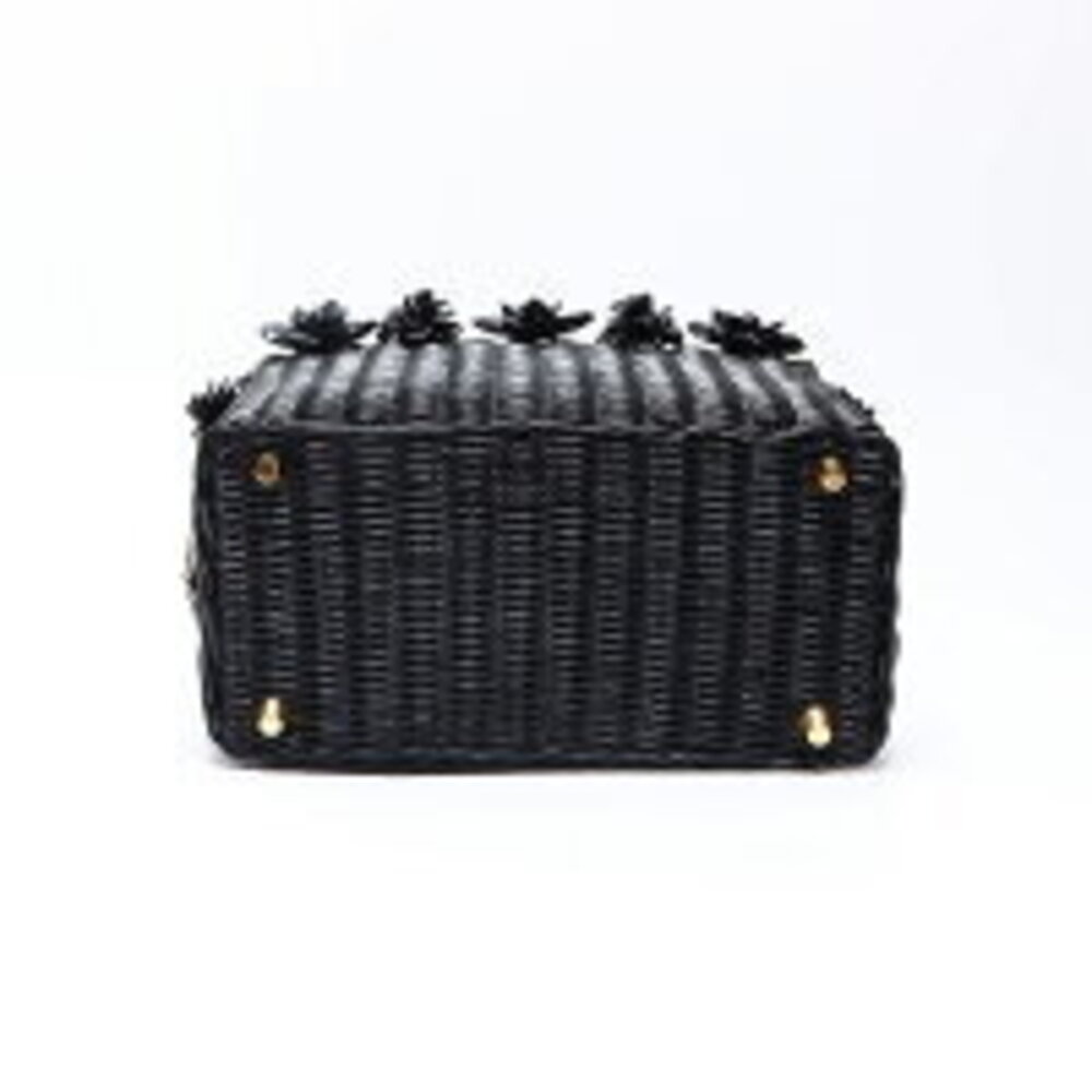 Prada Flower Basket Bag Handbag Black - Picture 8 of 13